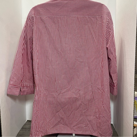 Cherry Embroidered Red Checkered women’s shirt blouse Size 8. Allison Daley. - Picture 5 of 7